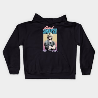 Patrick Swayze ∆ 90s Styled Retro Graphic Design Kids Hoodie